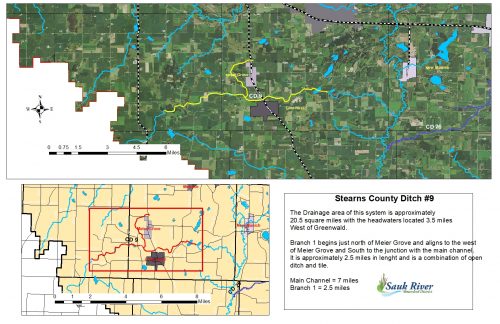 Sauk River Watershed Stearns District County Ditch Map