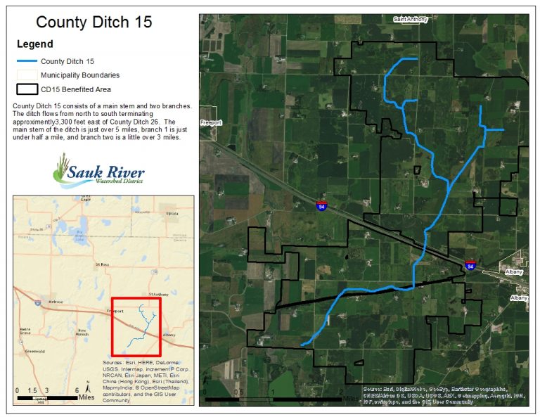 Sauk River Watershed District County Ditch 15 Map